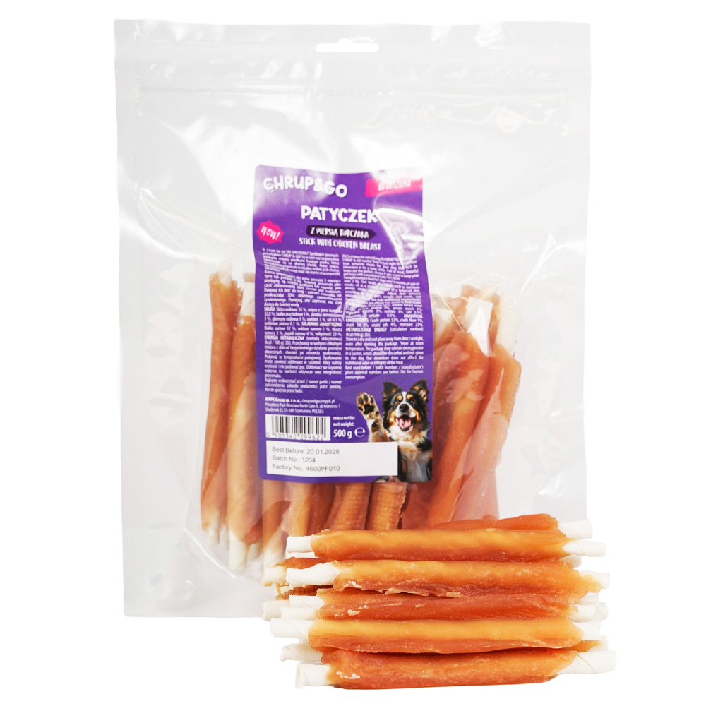 CHRUP&GO Patyczek z Piersią Kurczaka 500g Przysmak dla Psów Dorosłych